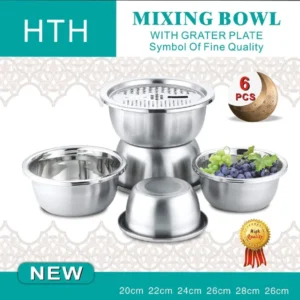 کاسه 5تکه درب رنگی مارک HTH