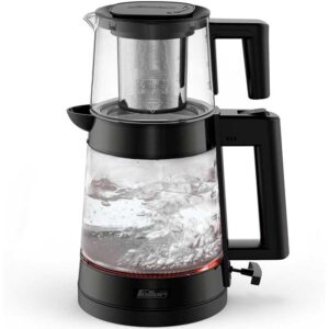 چای ساز فلر مدل TS600ظرفیت 2لیتری با کتری پیرکس و قوری 1/2لیتری