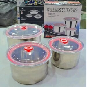 ظرف سه تکه استیل درب دار وکیوم به صورت عمده